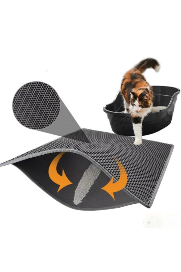 Kedi Tuvalet Önü Kum Toplayıcı Temizleyici Elekli Gri Paspas (K0)