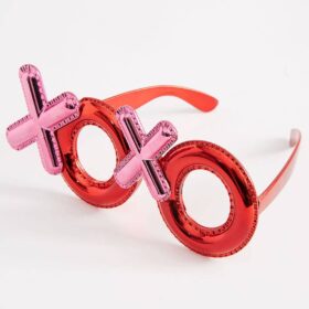 Kırmızı Renk Xoxo Yazılı Parti Gözlüğü 17x7 cm (K0)
