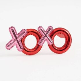 Kırmızı Renk Xoxo Yazılı Parti Gözlüğü 17x7 cm (K0)