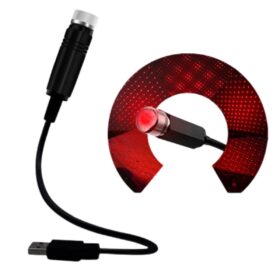 Kırmızı Ayak Altı Tavan Led Araç içi Aydınlatma Oto Araba İç Disko Ayarlanır USB Lamba Işık (K0)