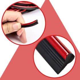 Kırmızı Araba Oto Trim Dekorasyon Şeridi Kauçuk Elastik Kolay Kurulum 5 metre Şerit Bant (K0)