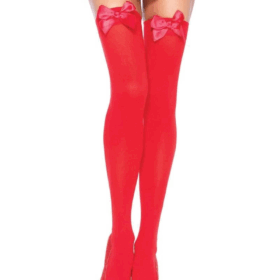 Kırmızı Fiyonklu Kırmızı Jartiyer Çorabı TM1211