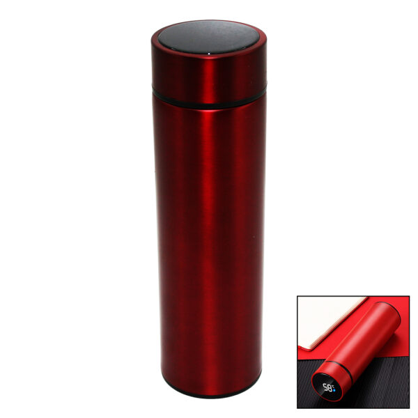 KIRMIZI LED DERECELİ ÇELİK TERMOS 500ML (K0)