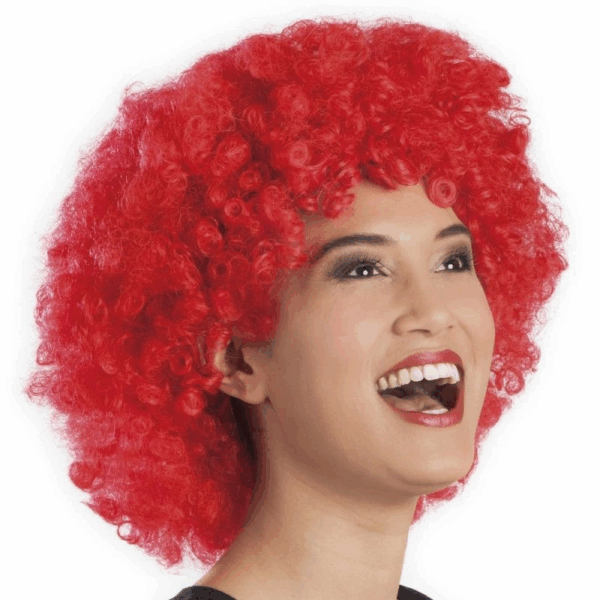 Kırmızı Renk Kıvırcık Afro Bonus Peruk - Görsel 4