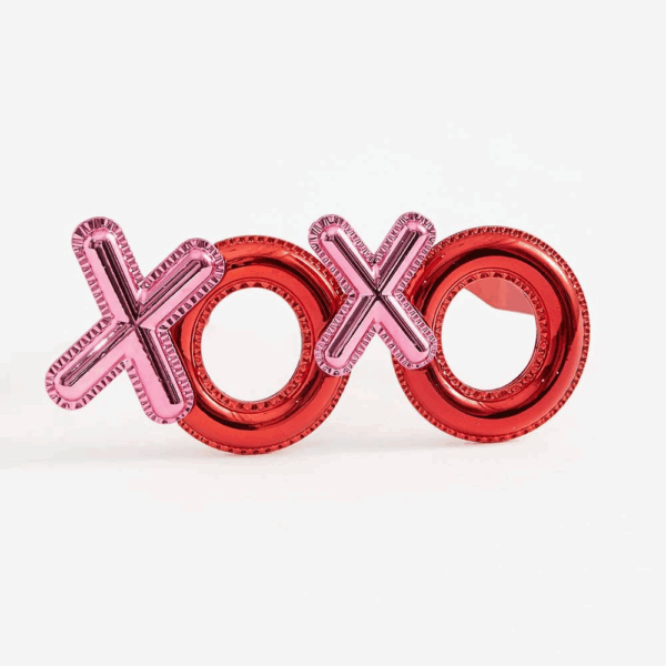 Kırmızı Renk Xoxo Yazılı Parti Gözlüğü 17x7 Cm - Görsel 2