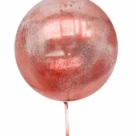 Kırmızı Simli Yulak Şeffaf Balon 24 İnç