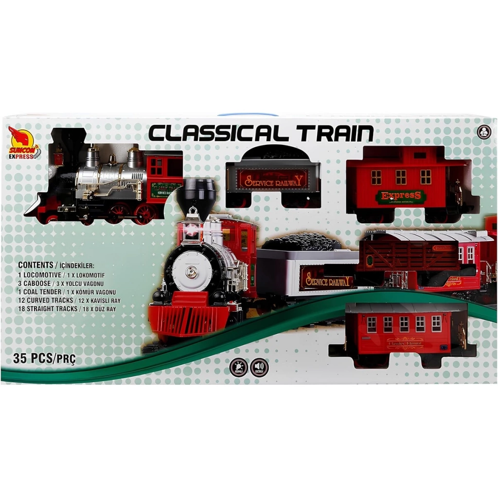 Klasik Tren Seti Sesli ve Işıklı 35 Parça - Görsel 4