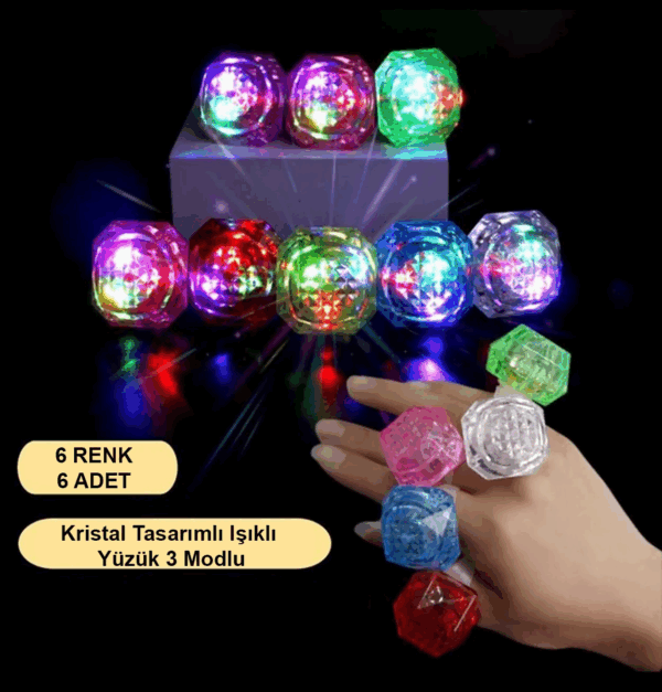 Kristal Led Parti Yüzük Seti (639lı)