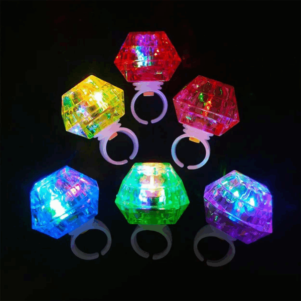 Kristal Tasarımlı Led Glow Işıklı 3 Modlu Kırmızı Yüzük 3.5 X 5 Cm - Görsel 3