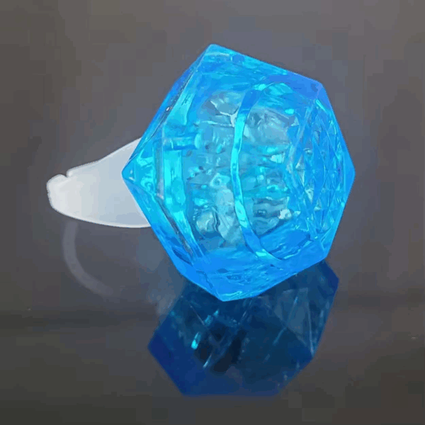 Kristal Tasarımlı Led Glow Işıklı 3 Modlu Mor Yüzük 3.5 X 5 Cm