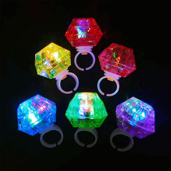 Kristal Tasarımlı Led Glow Işıklı 3 Modlu Yeşil Yüzük 3.5 X 5 Cm - Görsel 3