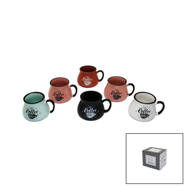 KÜÇÜK TOMBUL RENKLİ COFFEE SERAMİK KUPA BARDAK (K0)