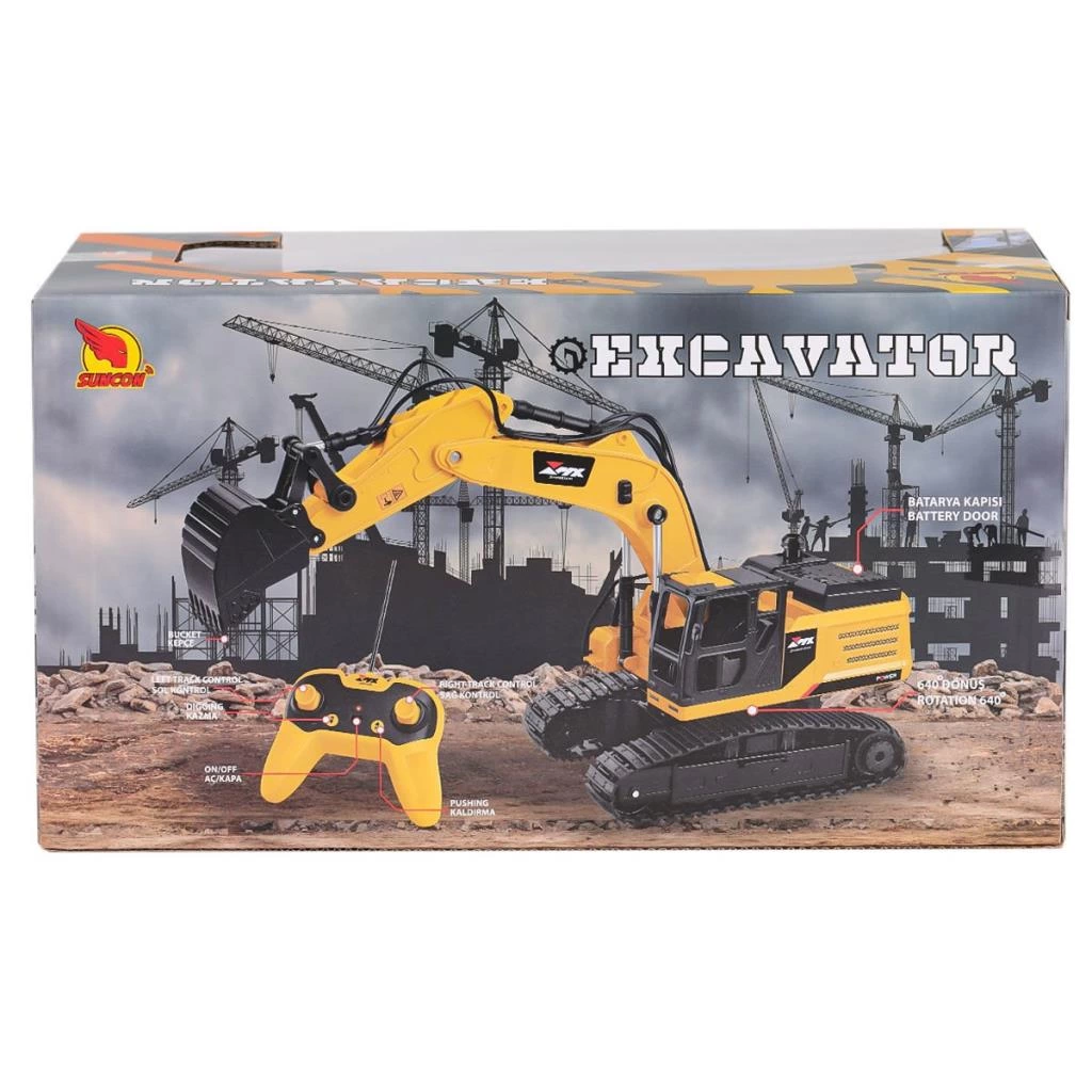 Kumandalı Sesli Işıklı Ekskavatör, İnşaat Oyunları İçin Eğlenceli Araç - Görsel 4