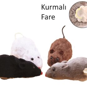 Kurmalı Kedi Eğitim Oyuncağı Tüylü Fare (K0)