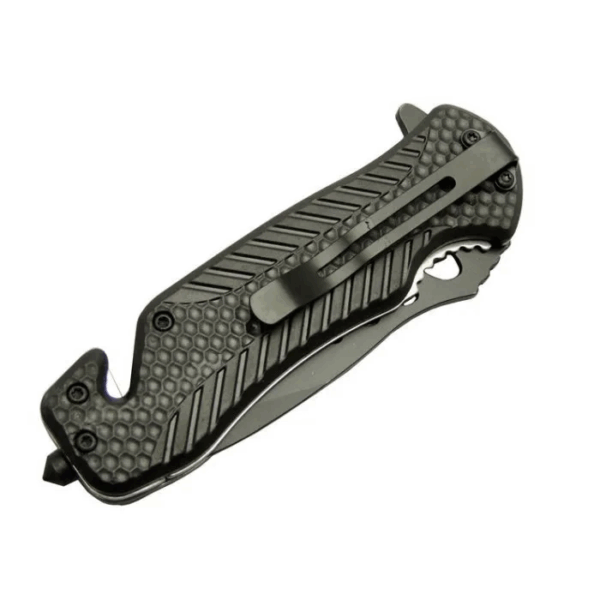 Kurtarma Çakısı Kırmızı 22 Cm Yarı Otomatik , Kemerlikli - Görsel 2