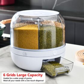 Kuru Gıda Ve Bakliyat Organizeri 360° Dönebilen 6 Bölmeli Ayrıştırıcılı Hava Geçirmez (K0)
