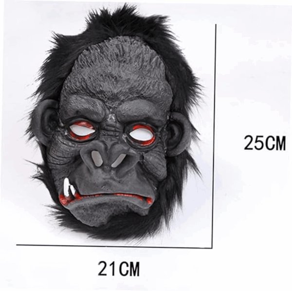 Lateks Goril Maskesi Maymun Maskesi Et Maskesi Orangutan Siyah Saçlı 4 No - Görsel 3