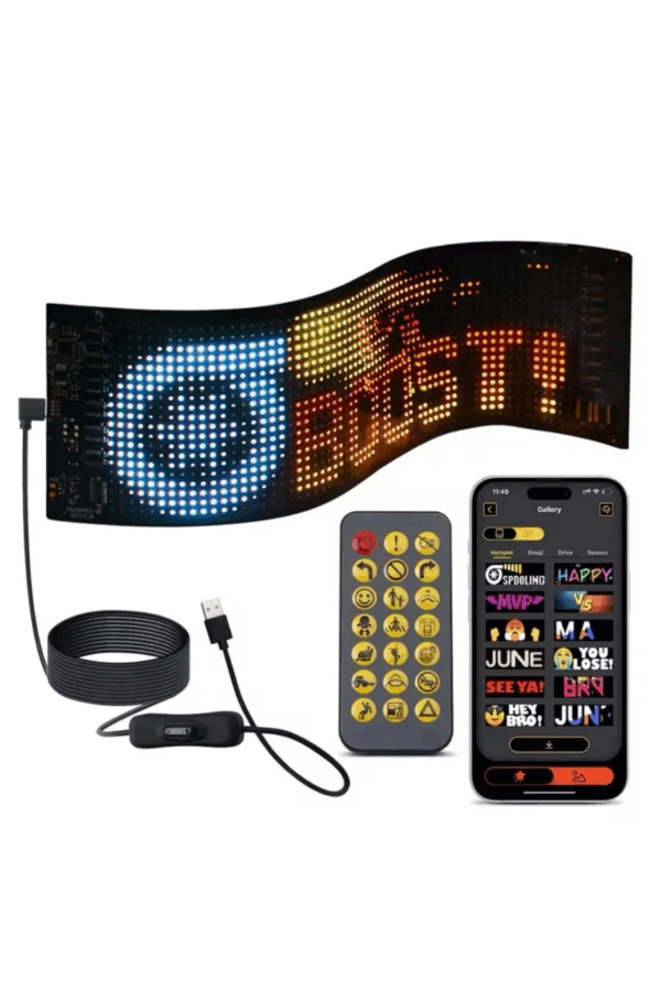 Led Ekran Matrix Panel Cama Yapışan En Büyük Boy 16x96 Led Sayısı Araba Yazısı 12cm-59.5cm - Görsel 2