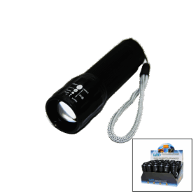LED GOLD ORION HIGHLIGHTING ALUMİNUM FLASHLİGHT PİLLİ ZOOMLU EL FENERİ METAL KASA (K0)