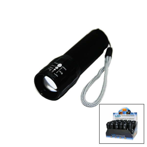 LED GOLD ORION HIGHLIGHTING ALUMİNUM FLASHLİGHT PİLLİ ZOOMLU EL FENERİ METAL KASA (K0)
