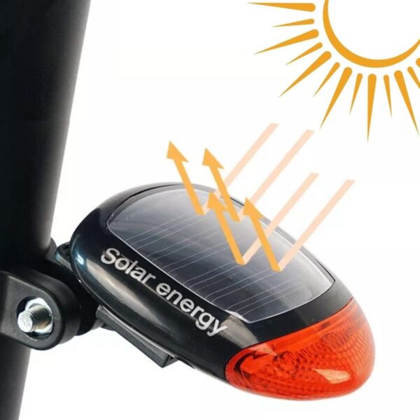 LED Güneş Enerjisi ile Şarj Edilebilir Bisiklet Kuyruk Lambası Solar Bisiklet Lambası (K0) - Görsel 4