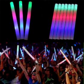 Led Işıklı Rengarenk Sünger Parti Çubuk Işıklı Kauçuk Sopa 46 cm (K0)