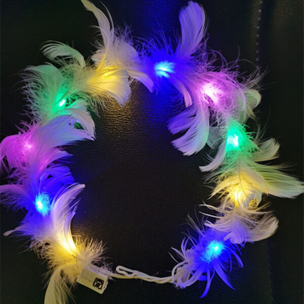 Led Işıklı Rengarenk Yanan 3 Fonksiyonlu Otrişli Parti Tacı Renkli 12x12 cm (K0) - Görsel 2