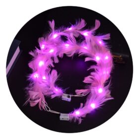 Led Işıklı Rengarenk Yanan 3 Fonksiyonlu Otrişli Parti Tacı Pembe Renk 12x12 cm (K0)