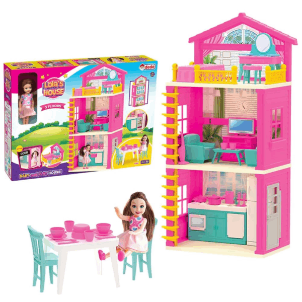 Çocuk Lola'nın 3 Katlı Evi Aksuarlı Oyun Evi
