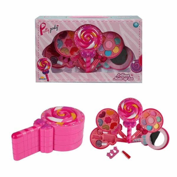 Çocuk Lolipop Şekilli 4 Katlı Makyaj Güzellik Seti