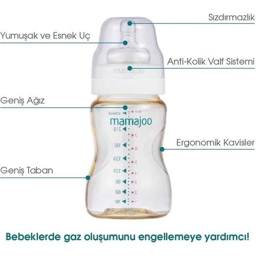 Mamajoo Gold Biberon 150ml ve Anti Kolik Biberon Emziği No1 - Görsel 2