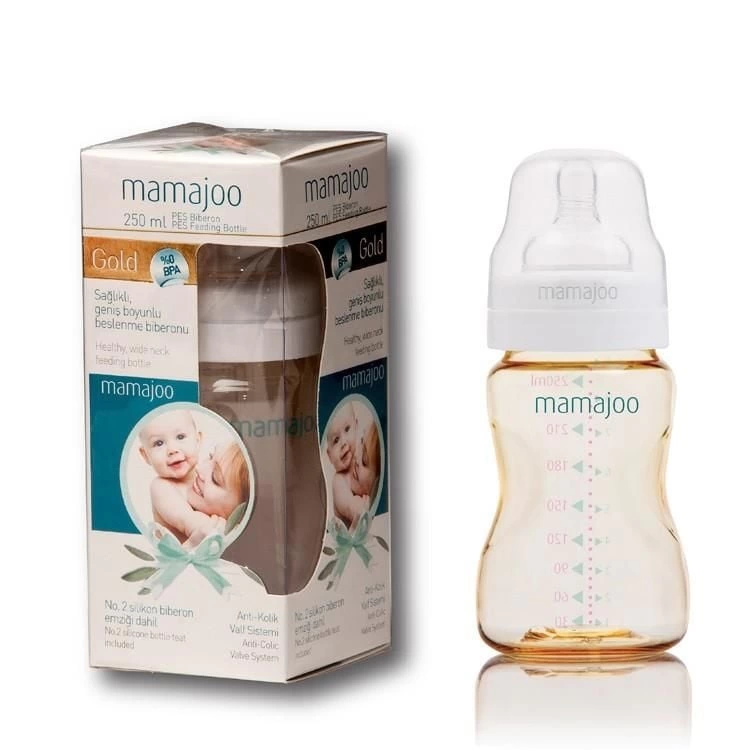 Mamajoo Gold Biberon 250ml ve Anti Kolik Biberon Emziği No2 - Görsel 4