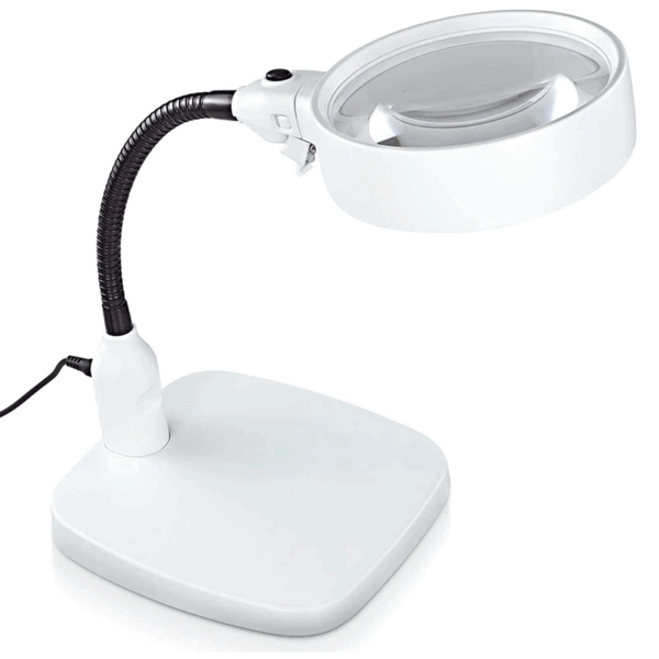 Masaüstü 10x Led Işıklı Büyüteç Okuma El Sanatları Onarım Büyüteç 7765 - Görsel 2