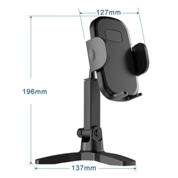 Masaüstü Telefon Standı 360 Derece Dönebilen Başlıklı Ayaklı Telefon Tripodu (K0) - Görsel 5
