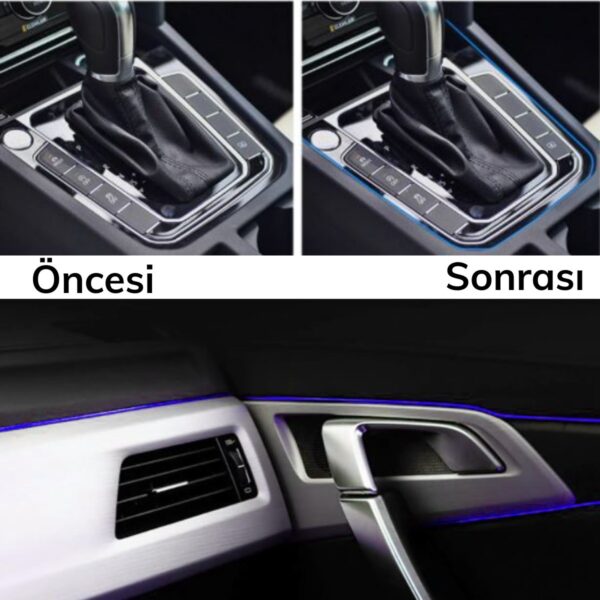 Mavi Araba Oto Trim Dekorasyon Şeridi Kauçuk Elastik Kolay Kurulum 5 metre Şerit Bant (K0) - Görsel 2