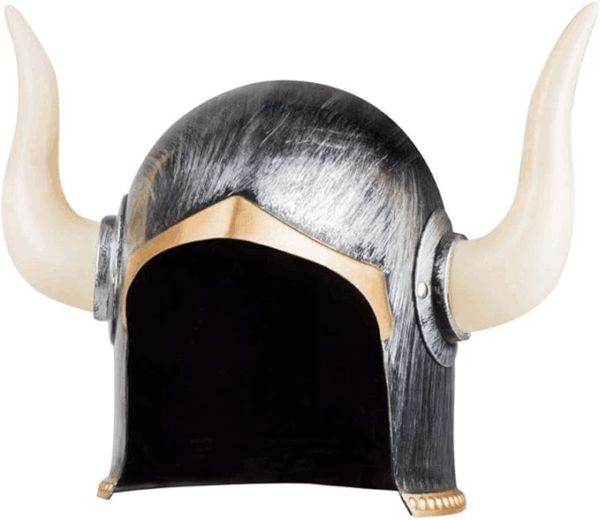 Mega Boynuzlu Viking I Kaskı Eskitilmiş Desen Gümüş Renk - Görsel 2