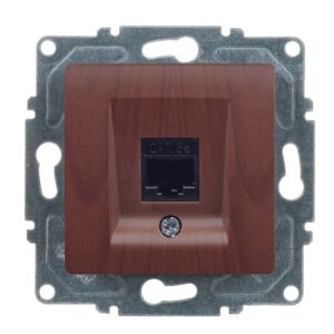 Günsan Visage Ceviz Vidalı Tekli Data Prizi (RJ45 Cat5E)