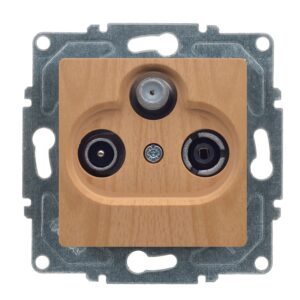 Günsan Visage Akçaağaç Vidalı Uydu Prizi Sonlu (Sat-TV-Radyo)