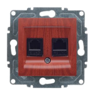 Günsan Visage Kiraz Vidalı Data + Nümeris Telefon Prizi (RJ45 Cat5E + Cat3)