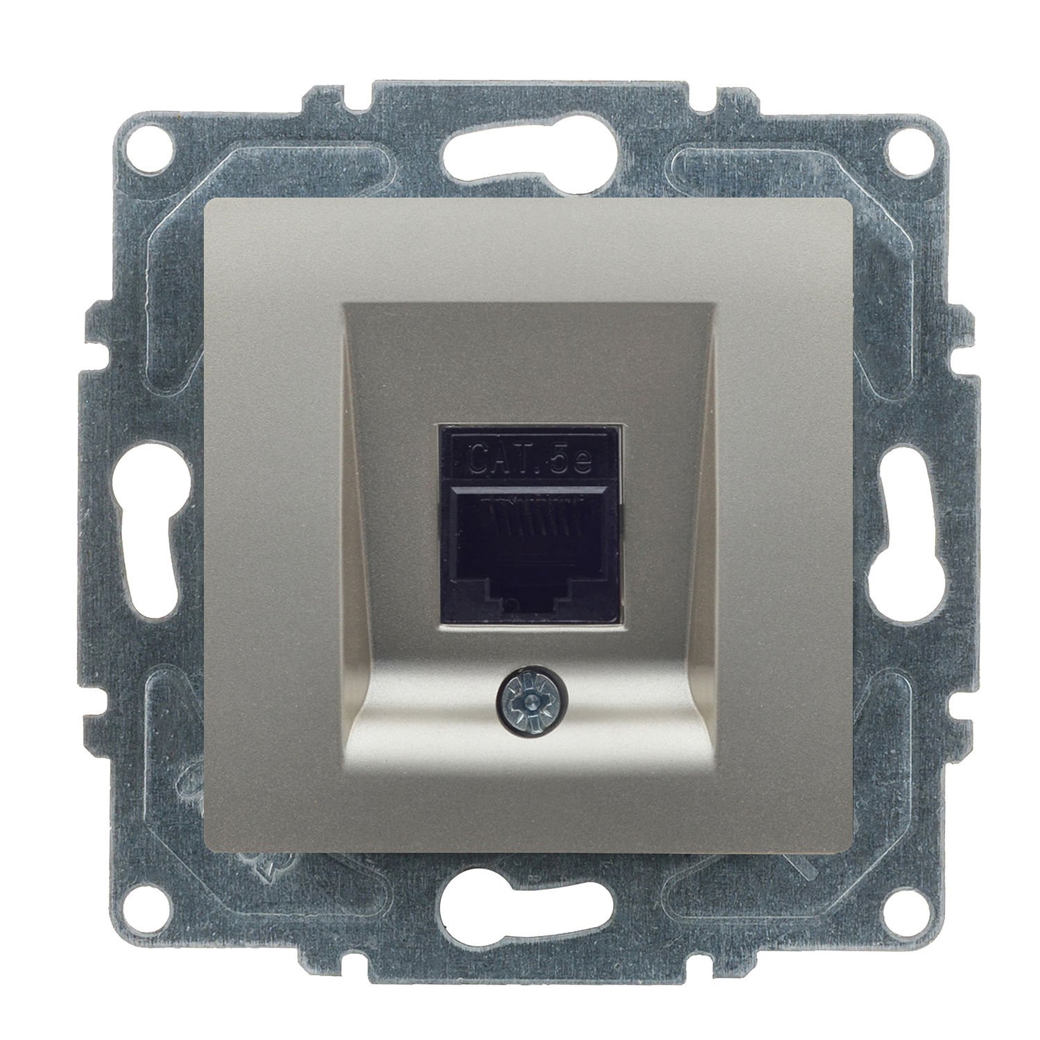 Günsan Visage Metalik Bej Vidalı Tekli Data Prizi (RJ45 Cat5E)