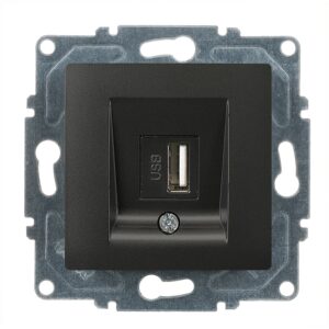 Günsan Visage Metalik Siyah Vidalı USB Data Prizi