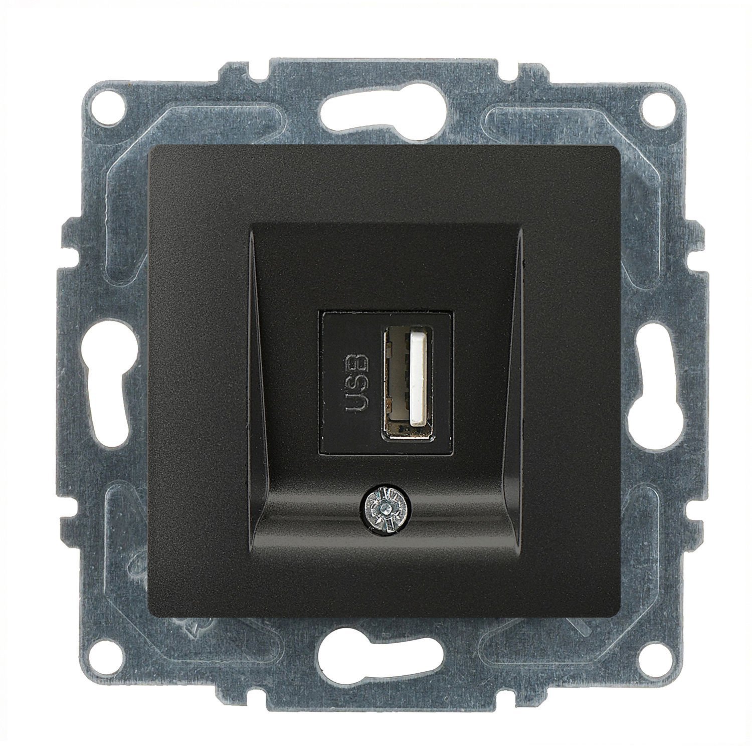 Günsan Visage Metalik Siyah Vidalı USB Data Prizi