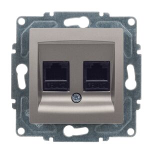 Günsan Visage Mocha Vidalı İkili Data Prizi (2 x RJ45 Cat5E)