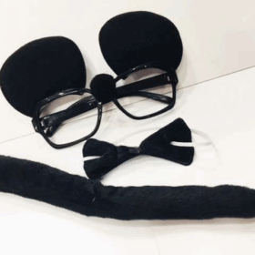 Mickey Mouse Gözlüğü Papyonu Kuyruğu Seti