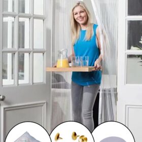 Mıknatıslı Manyetik Kapı Sinekliği Sineklik Tülü Perde (60cm x 210cm 2 Adet Tül) (K0)