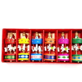 Mini Ahşap 6'lı Atli Karinca