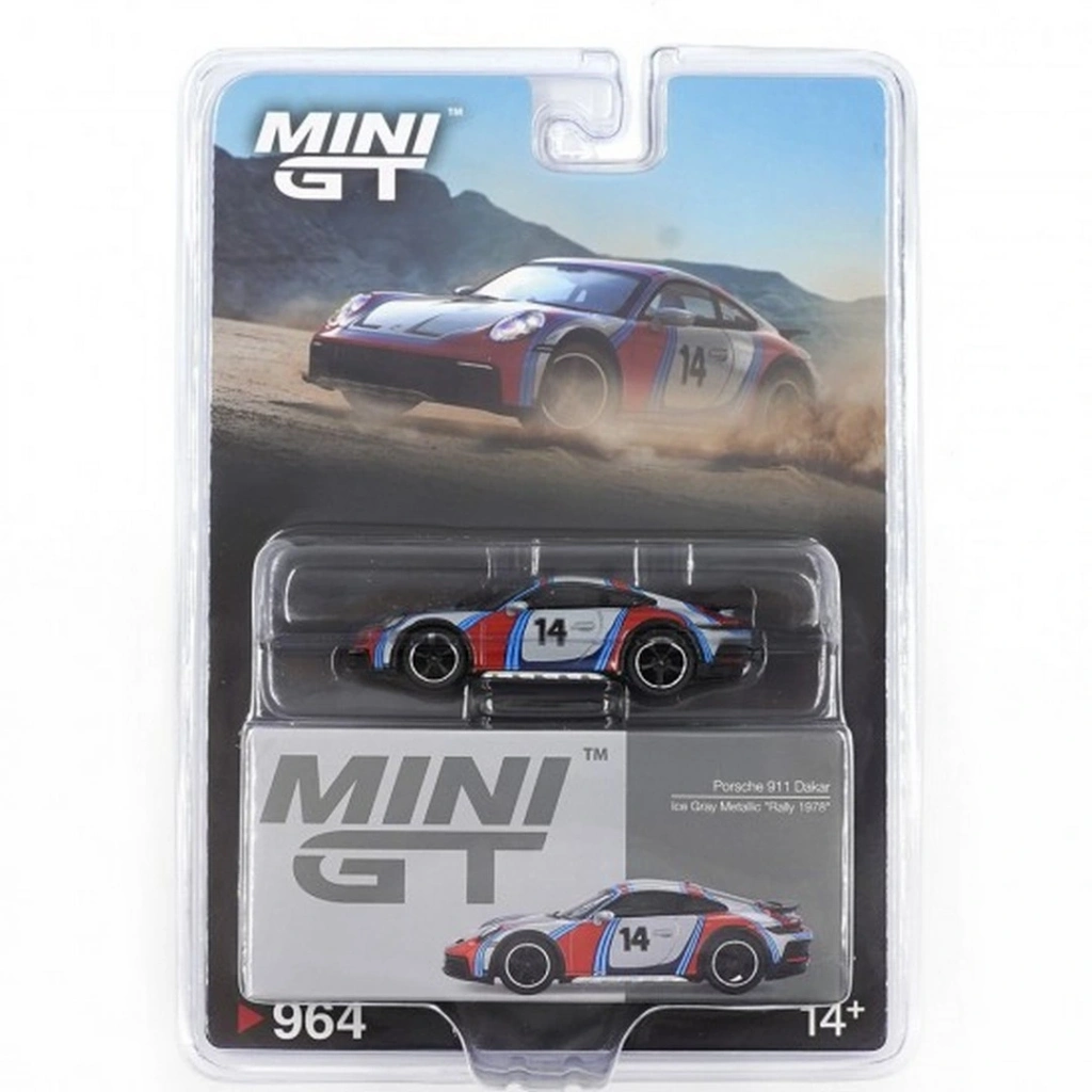 Mini GT 1/64 Porsche 911 Dakar Ice Grey Metallic "Rally 1978" - Görsel 2