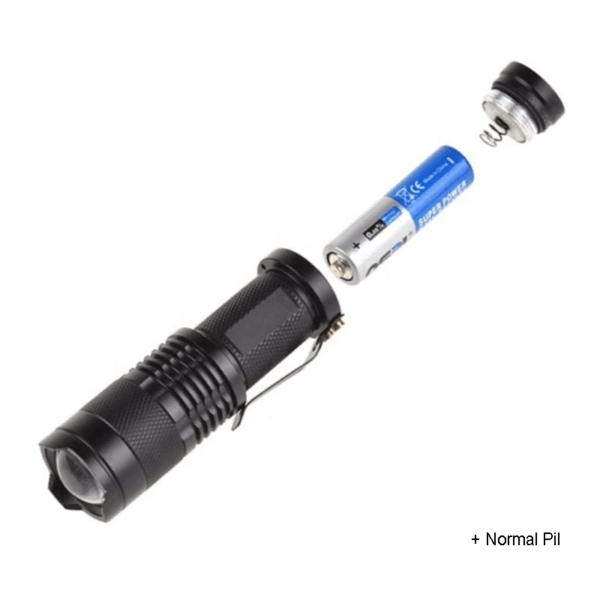 Mini Güçlü Şarjlı Pilli El Feneri  Wt-304 - Görsel 3