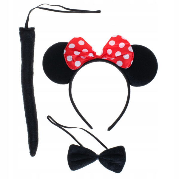 Minnie Mouse Kostüm Seti Taç Kuyruk Papyon Gösteri Seti (K0) - Görsel 2