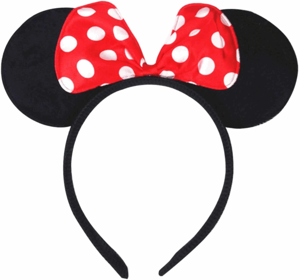 Kırmızı Fiyonklu Minnie Mouse Taç Fare Tacı Kafa Bandı - Görsel 6